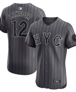 Francisco Lindor New York Mets Nike City Connect Elite Jersey - Gray