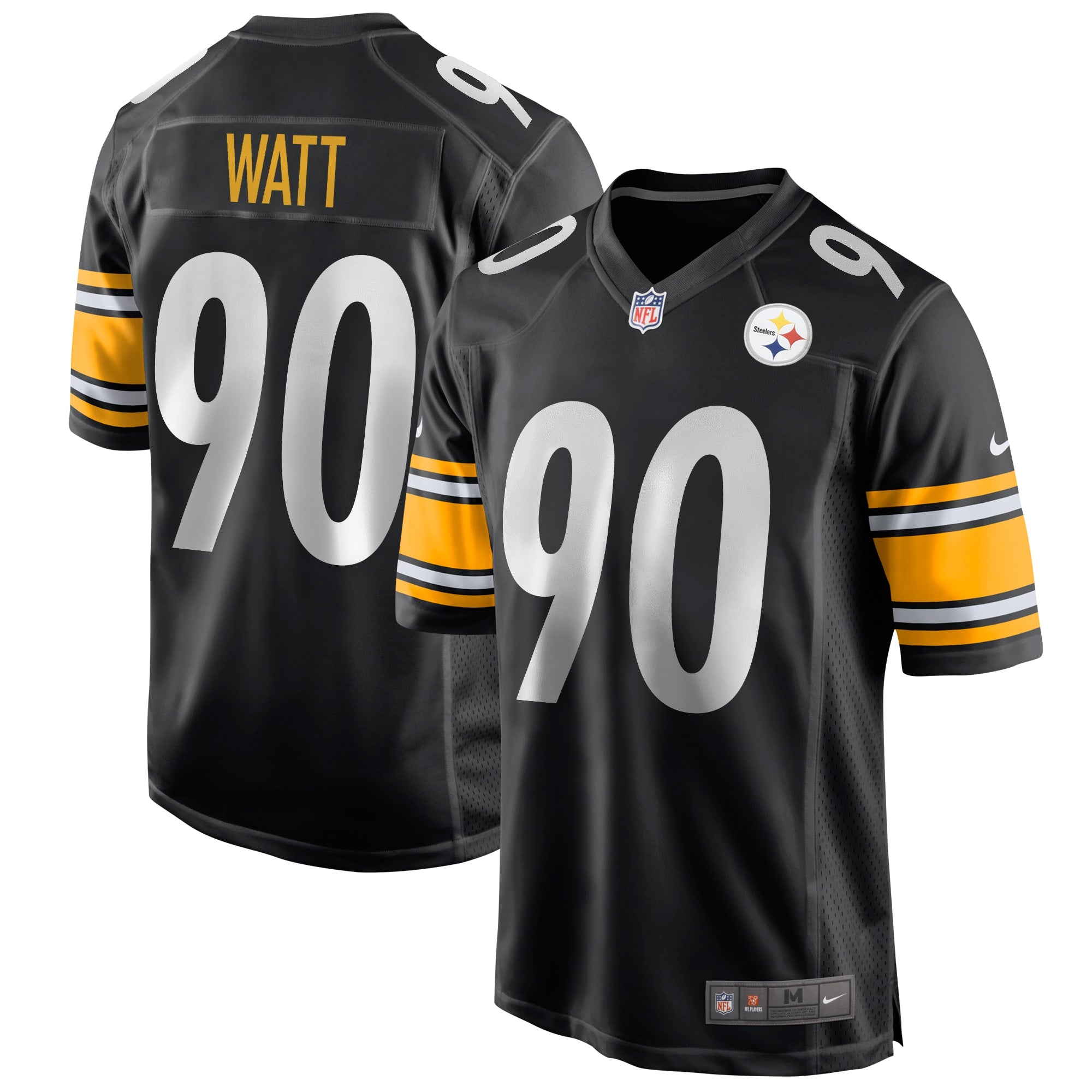 T.J. Watt Pittsburgh Steelers Nike Alternate 1933 Throwback Game Jersey - Gold/Black/White - Image 7