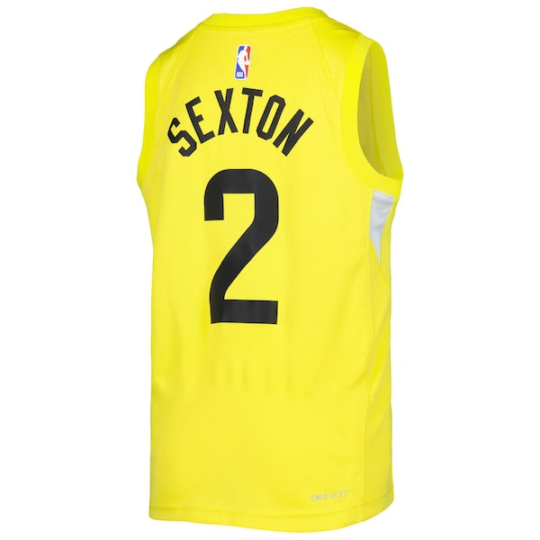 Collin Sexton Utah Jazz Nike Youth Swingman Jersey - Icon Edition - Yellow - Image 3