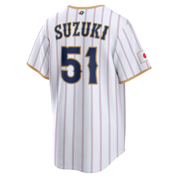 Seiya Suzuki Japan Baseball Nike 2026 World Baseball Classic Home Stadium Jersey - White/Navy - Image 4