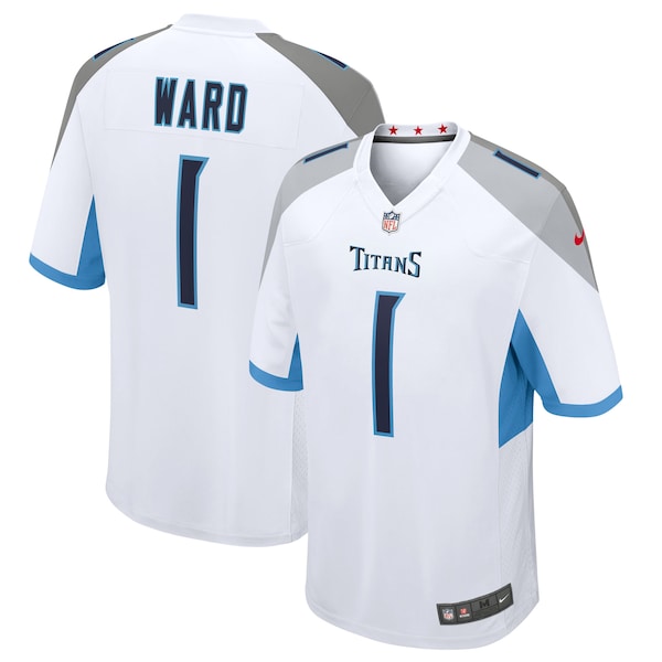 Cameron Ward Tennessee Titans Nike 2025 NFL Draft First Round Pick Game Jersey - White/Navy/Light Blue - Image 7