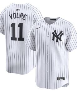 Alternative view of Anthony Volpe New York Yankees Nike Home Limited Player Jersey - White/Gray