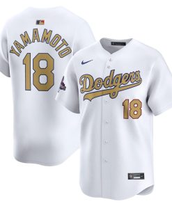 Yoshinobu Yamamoto Los Angeles Dodgers Nike 2025 Gold Collection Limited Jersey ¨C White