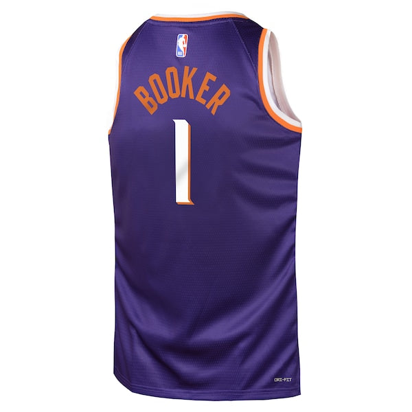 Devin Booker Phoenix Suns Nike Youth Swingman Jersey - Icon Edition - Purple - Image 3
