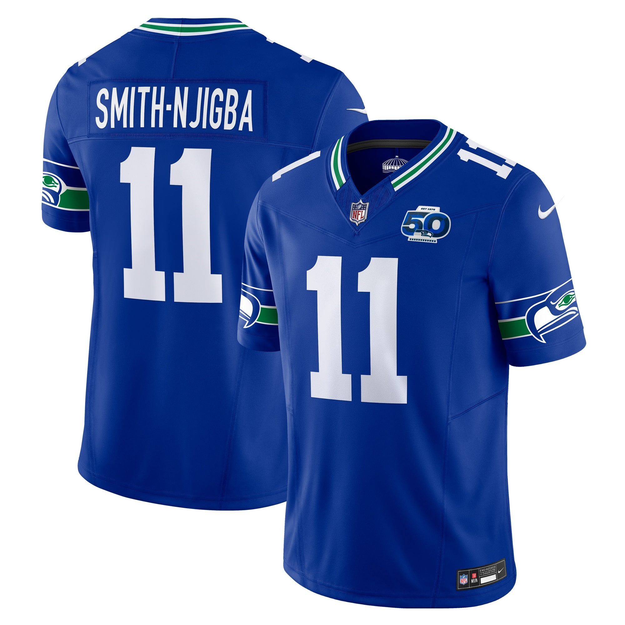 Jaxon Smith-Njigba Seattle Seahawks Nike Team 50th Season Vapor F.U.S.E. Limited Jersey - College Navy/Royal - Image 2