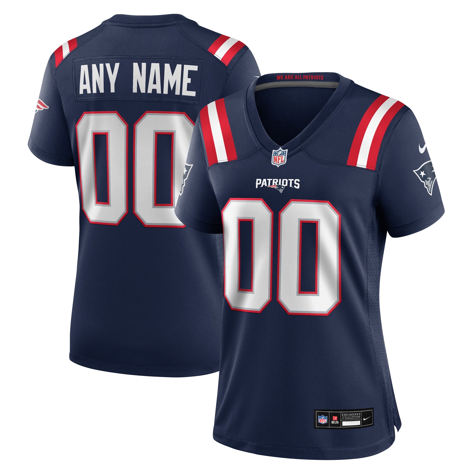 New England Patriots Nike Women's 2025 Rivalries Collection Custom Game Jersey - Storm Blue/Red/Navy - Image 6
