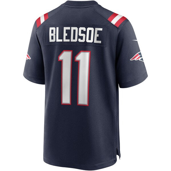 Drew Bledsoe New England Patriots Nike Game Retired Player Jersey - Navy/Red - Image 4