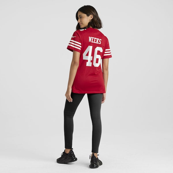 Jon Weeks San Francisco 49ers Nike Women's Team Game Jersey - Scarlet - Image 5