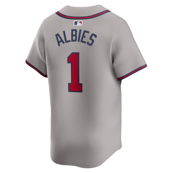 Ozzie Albies Atlanta Braves Nike Away Limited Player Jersey - Gray/White - Image 4