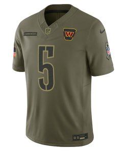 Alternative view of Jayden Daniels Washington Commanders Nike 2025 Salute to Service Limited Jersey - Olive