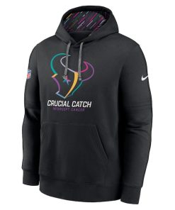 Alternative view of Houston Texans Nike 2024 NFL Crucial Catch Club Pullover Hoodie - Black