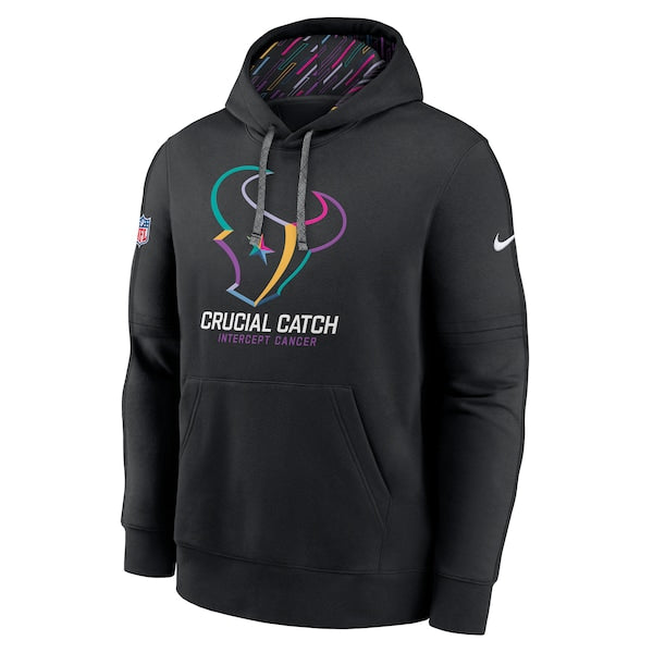 Houston Texans Nike 2024 NFL Crucial Catch Club Pullover Hoodie - Black - Image 2