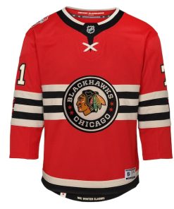 Alternative view of Taylor Hall Chicago Blackhawks Youth 2025 NHL Winter Classic Premier Player Jersey - Red