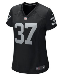 Alternative view of Tyler Hall Las Vegas Raiders Nike Women's Team Game Jersey -  Black