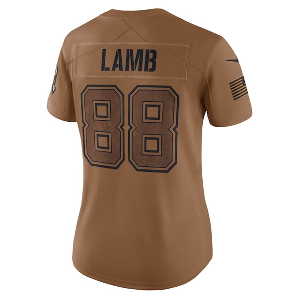 CeeDee Lamb Dallas Cowboys Nike Women's 2023 Salute To Service Limited Jersey - Brown - Image 3