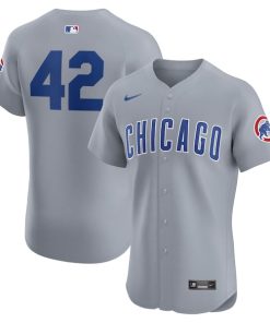 Chicago Cubs Nike Road 2024 Jackie Robinson Day Elite Jersey - Gray