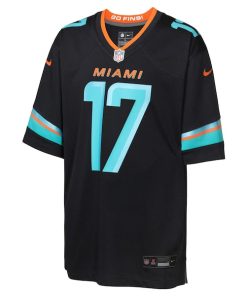 Alternative view of Jaylen Waddle Miami Dolphins Nike Youth 2025 Rivalries Collection Game Jersey - Pitch Blue