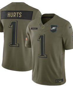 Jalen Hurts Philadelphia Eagles Nike 2025 Salute to Service Limited Jersey - Olive