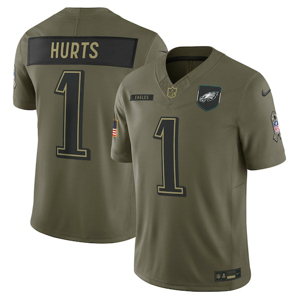 Jalen Hurts Philadelphia Eagles Nike 2025 Salute to Service Limited Jersey - Olive