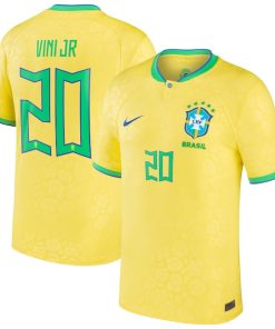 Vinicius Junior Brazil National Team Nike 2022/23 Replica Home Jersey - Yellow