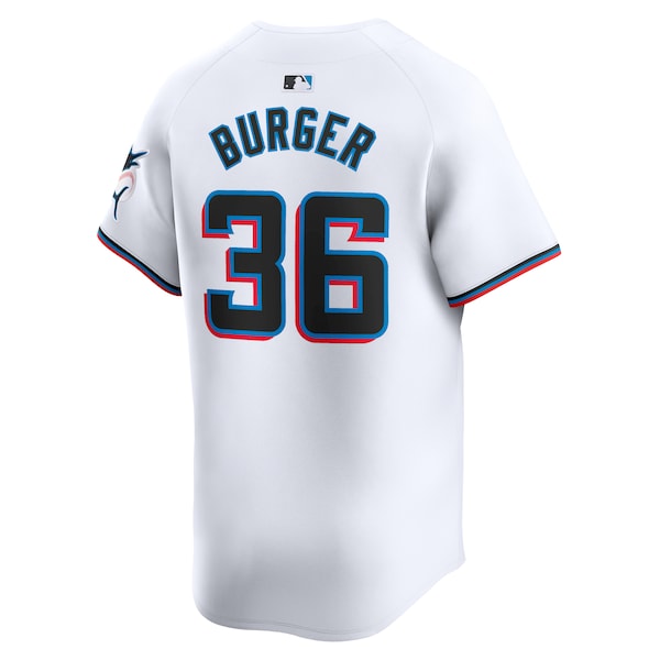 Jake Burger Miami Marlins Nike Home Limited Player Jersey - White - Image 5