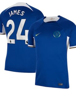 Reece James Chelsea Nike 2023/24 Home Stadium Replica Jersey - Blue/Mint/Navy