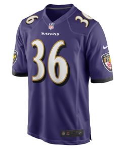Alternative view of Owen Wright Baltimore Ravens Nike Team Game Jersey -  Purple