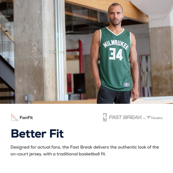 Milwaukee Bucks Youth Fast Break Custom Replica Jersey Hunter Green - Icon Edition - Image 4