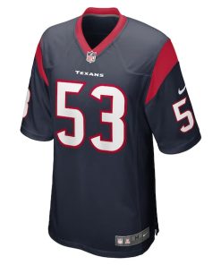 Alternative view of Blake Cashman Houston Texans Nike Game Player Jersey - Navy