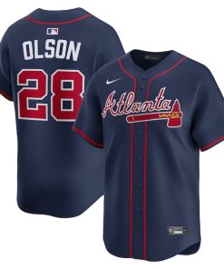 Alternative view of Matt Olson Atlanta Braves Nike Alternate Limited Jersey - Navy/Gray