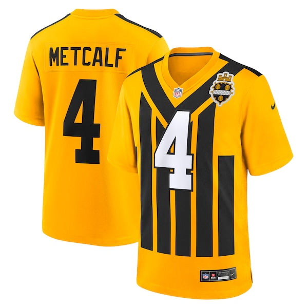 DK Metcalf Pittsburgh Steelers Nike Alternate 1933 Throwback Game Jersey - Gold/White/Black - Image 2