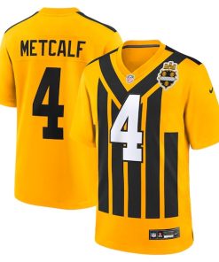 Alternative view of DK Metcalf Pittsburgh Steelers Nike Alternate 1933 Throwback Game Jersey - Gold/Black