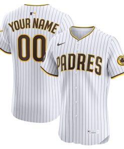 San Diego Padres Nike Home Elite Sponsor Patch Custom Jersey - White