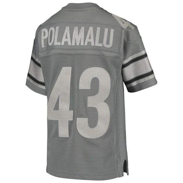 Troy Polamalu Pittsburgh Steelers Youth 2005 Retired Player Metal Replica Jersey - Charcoal - Image 3