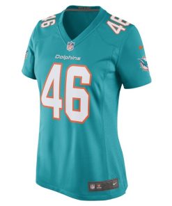Alternative view of John Lovett Miami Dolphins Nike Women's Game Player Jersey - Aqua