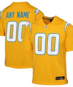 Alternative view of Los Angeles Chargers Nike Youth Alternate Charger Power Game Custom Jersey - Gold/Navy