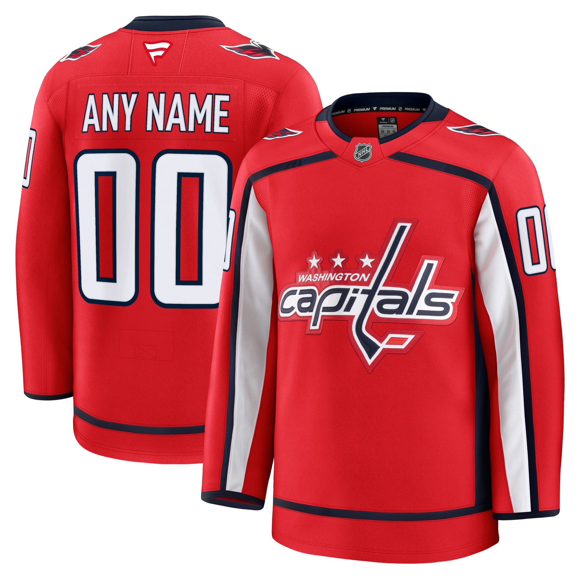 Washington Capitals Alternate 50th Anniversary Premium Custom Jersey - Black/Red/White - Image 8