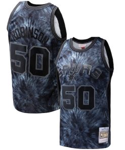 David Robinson San Antonio Spurs Hardwood Classics 1998/99 Tie-Dye Swingman Jersey - Black