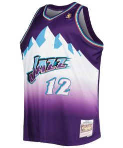 Alternative view of John Stockton Utah Jazz Big & Tall Hardwood Classics 1996/97 Swingman Jersey - Purple