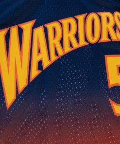 Alternative view of Baron Davis Golden State Warriors 2006/07 Hardwood Classics Fadeaway Swingman Player Jersey - Navy/Orange