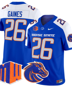 Alternative view of Sire Gaines #26 Boise State Broncos Vapor Limited College Alternate Jersey - Royal/White