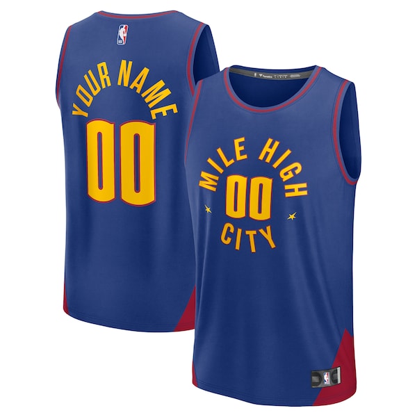Denver Nuggets Youth Fast Break Custom Replica Jersey - Blue - Statement Edition/Navy - Image 2