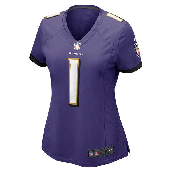 Number 1 Mom Baltimore Ravens Nike Women's Game Jersey - Purple - Image 2