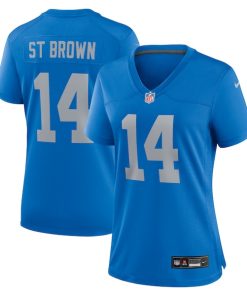 Amon-Ra St. Brown Detroit Lions Nike Women's Alternate Game Jersey - Blue