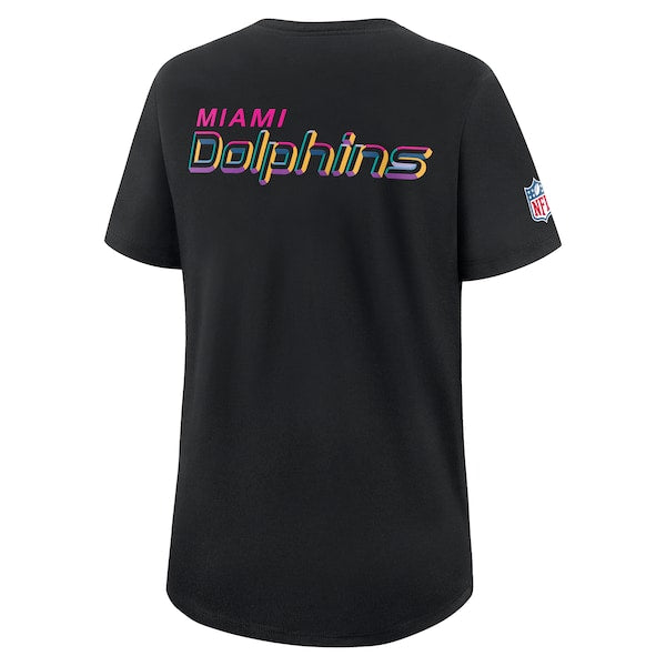Miami Dolphins Nike Women's 2025 NFL Crucial Catch Tri-Blend Dri-FIT T-Shirt - Black - Image 3