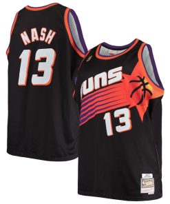 Alternative view of Steve Nash Phoenix Suns 1996/97 Big & Tall Hardwood Classics Swingman Jersey - Black/White