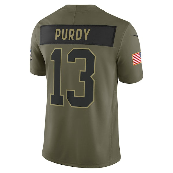 Brock Purdy San Francisco 49ers Nike 2025 Salute to Service Limited Jersey - Olive - Image 3
