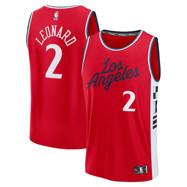 Kawhi Leonard LA Clippers Fast Break Replica Player Jersey - Statement Edition - Red