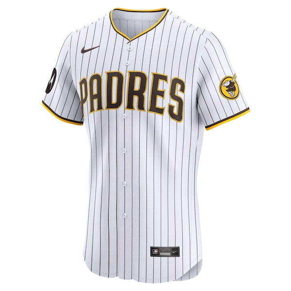 San Diego Padres Nike Home Elite Custom Patch Jersey - White - Image 2