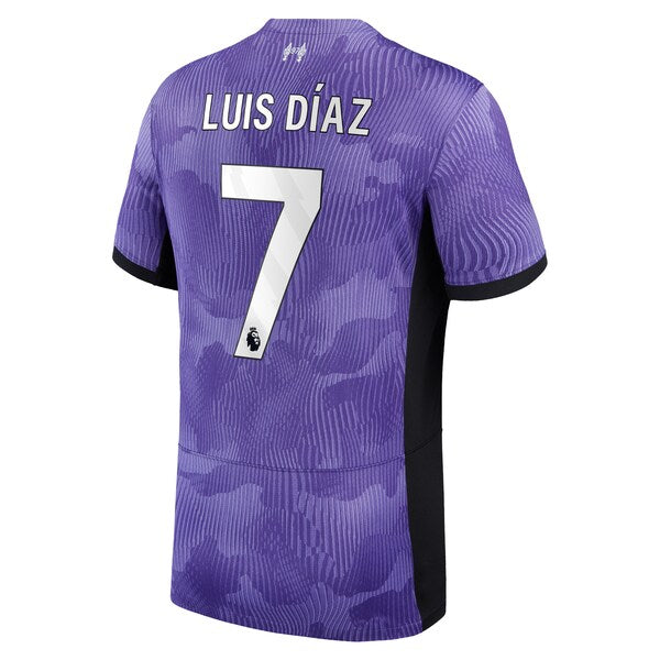 Luis Diaz Liverpool Nike 2023/24 Third Stadium Replica Player Jersey - Purple - Image 3